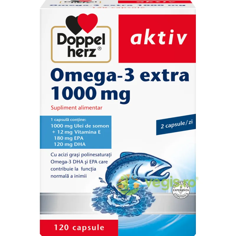 Omega-3 Extra 1000mg Aktiv 120cps DOPPELHERZ — preț și oferte