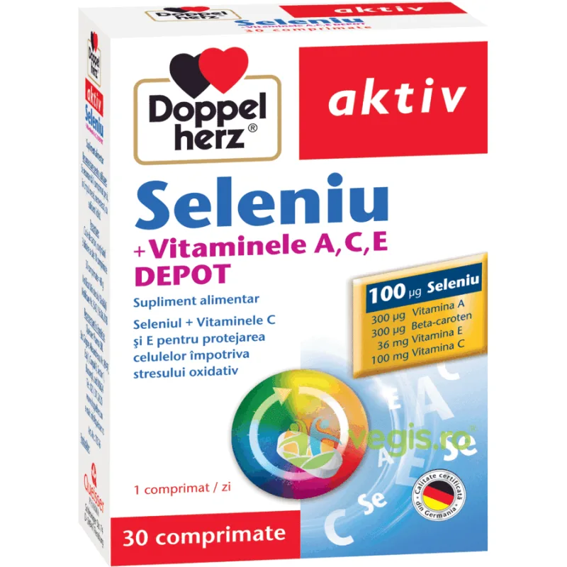 Seleniu cu Vitaminele A+C+E Depot Aktiv 30cpr DOPPELHERZ — preț și oferte
