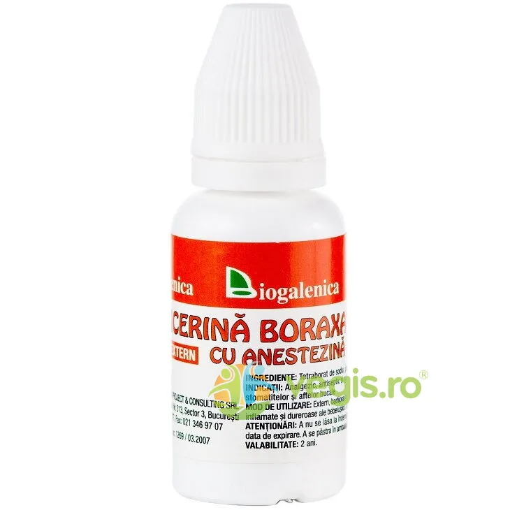 Glicerina Boraxata 10% cu Anestezina 20g Biogalenica — preț și oferte