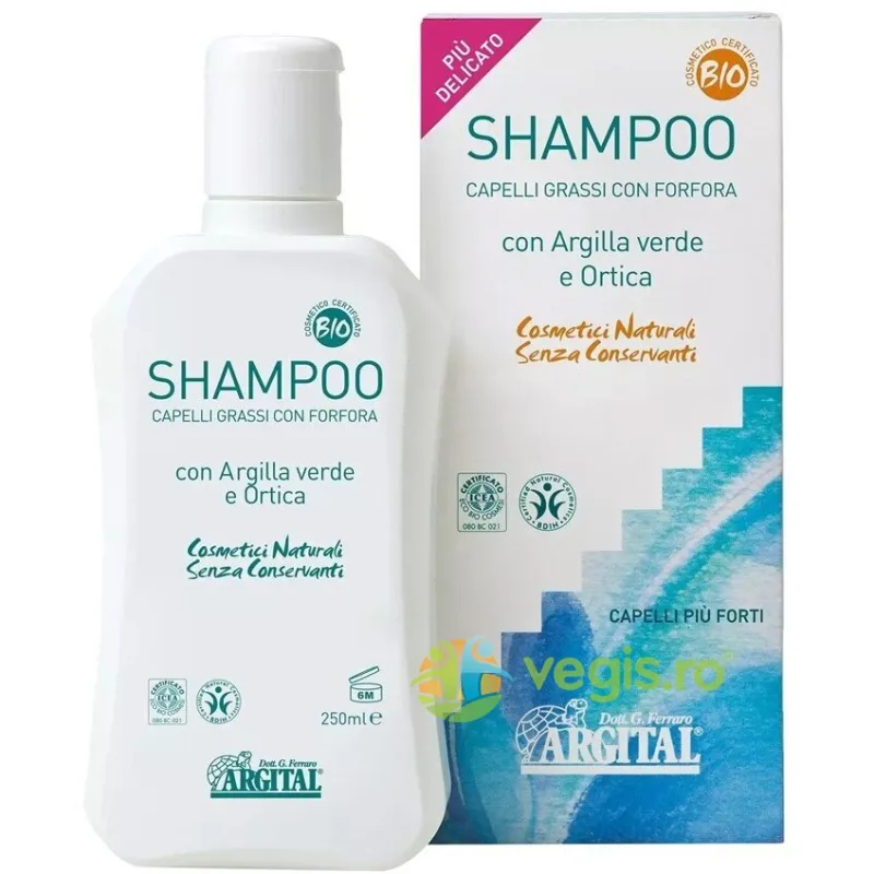 Sampon Anti Matreata pentru Par Gras cu Argila Verde si Urzica Bio 250ml ARGITAL — preț și oferte