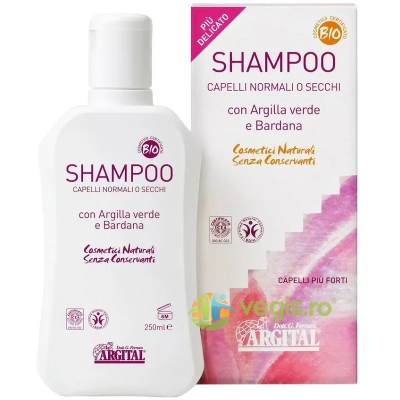 Sampon pentru Par Normal si Uscat cu Argila Verde si Brusture Bio 250ml ARGITAL — preț și oferte