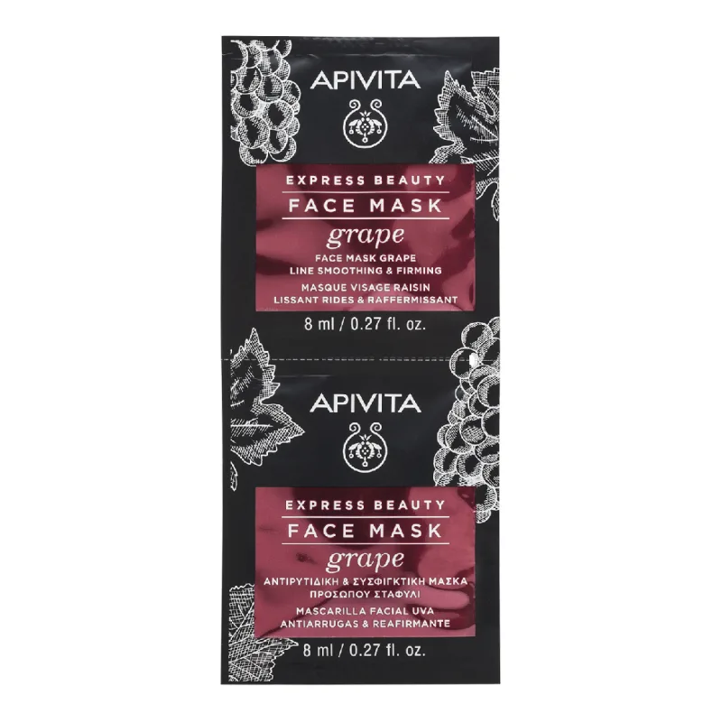 Masca de fata antirid cu extract de struguri, 2*8 ml, Apivita — preț și oferte
