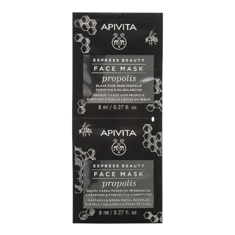 Masca de fata purifianta cu extract de propolis, 2*8 ml, Apivita — preț și oferte