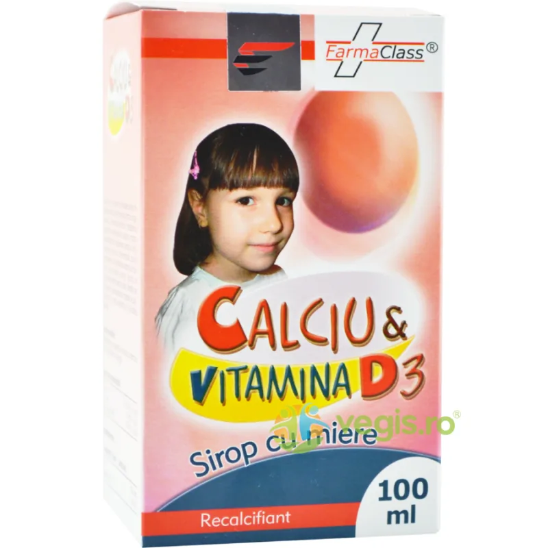 Calciu si Vitamina D3 Sirop cu Miere 100ml Farmaclass — preț și oferte