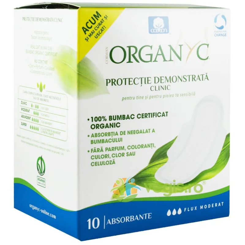 Absorbante Intime din Bumbac Organic pentru Zi 10buc ORGANYC — preț și oferte