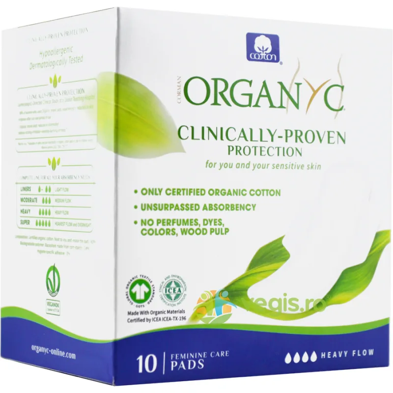 Absorbante Intime din Bumbac Organic pentru Noapte 10buc ORGANYC — preț și oferte