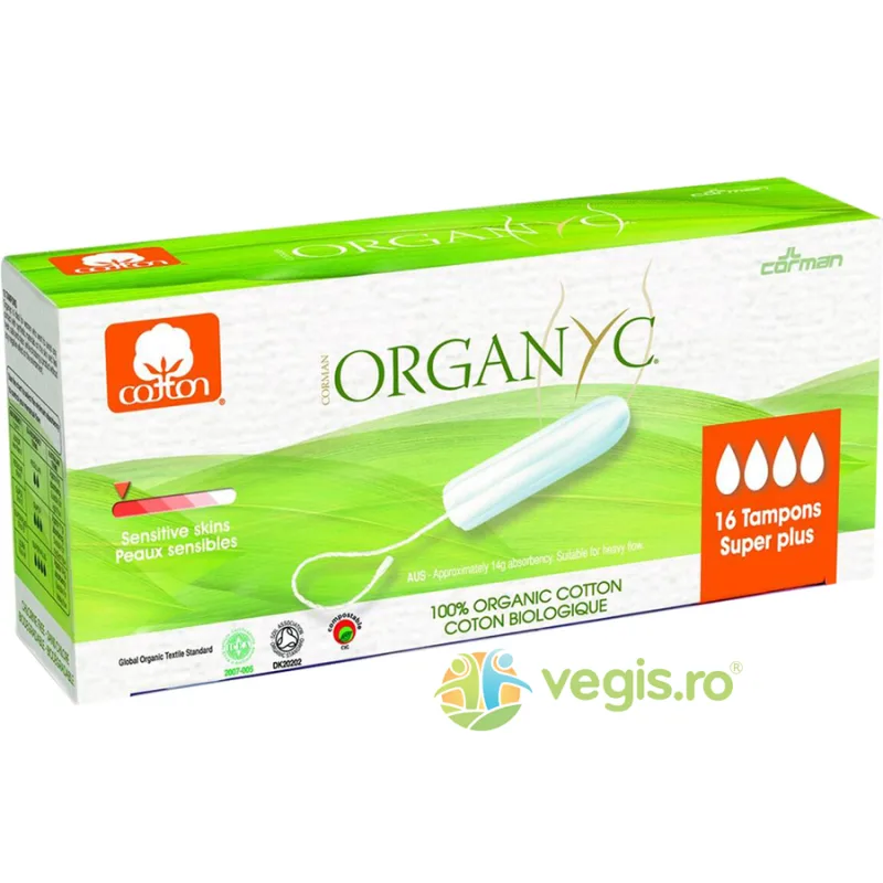 Tampoane din Bumbac Organic Super Plus 16buc ORGANYC — preț și oferte
