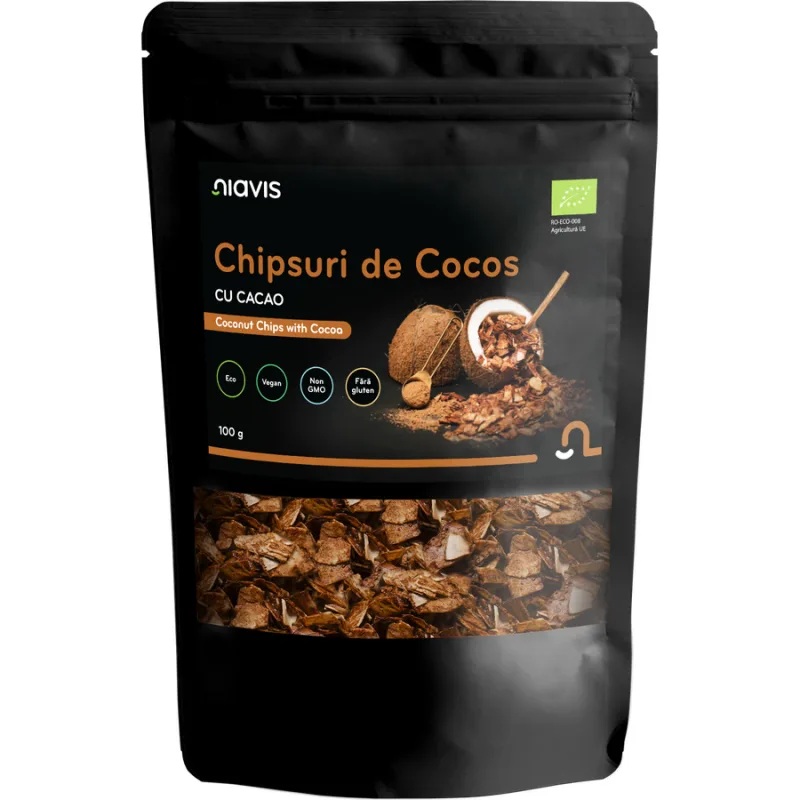 Chipsuri de Cocos cu Cacao Ecologice/Bio 100g NIAVIS — preț și oferte