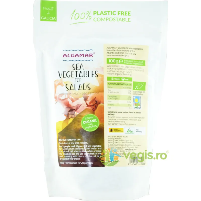 Mix de Alge Marine pentru Salata Ecologic/Bio 100g ALGAMAR — preț și oferte