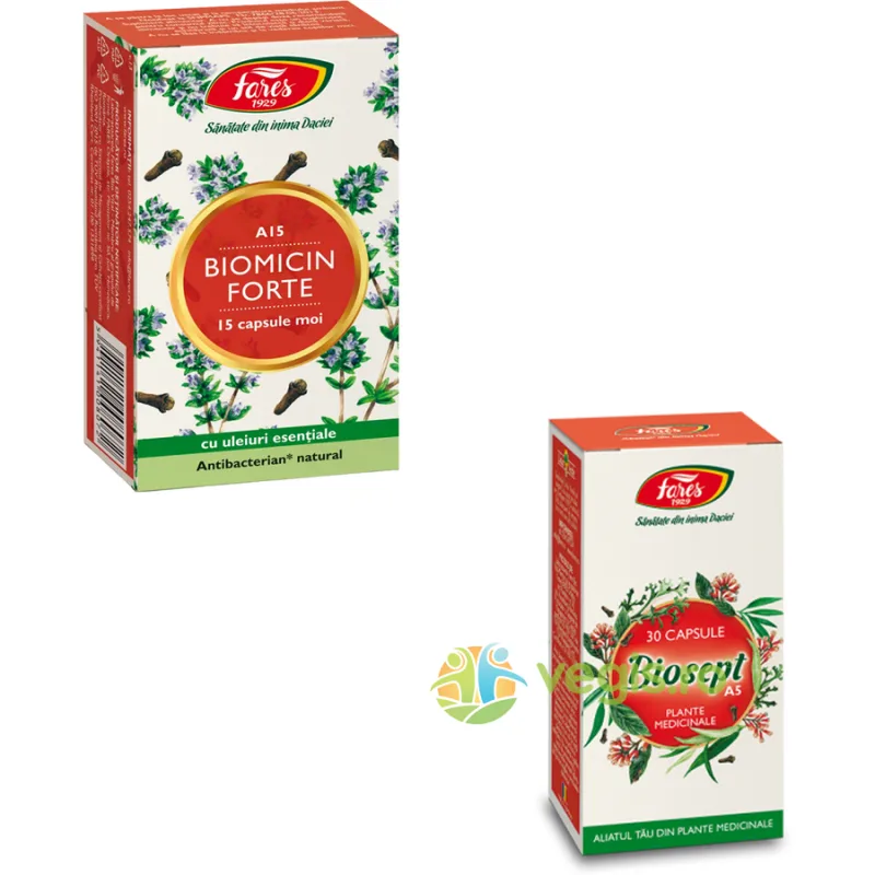 Pachet Biomicin Forte (A15) 15cps + Biosept (A5) 30cps FARES — preț și oferte