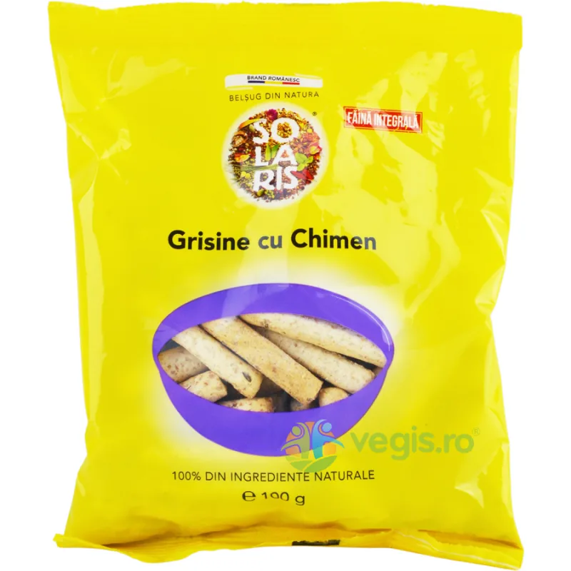 Grisine din Faina Integrala cu Chimen 100gr SOLARIS — preț și oferte