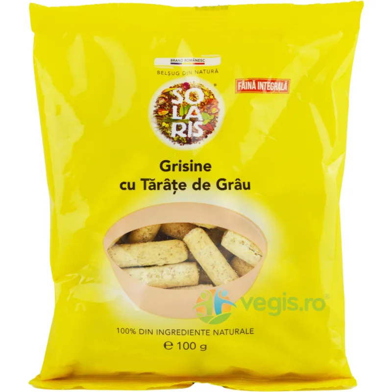 Grisine din Faina Integrala cu Tarate de Grau 100g SOLARIS — preț și oferte