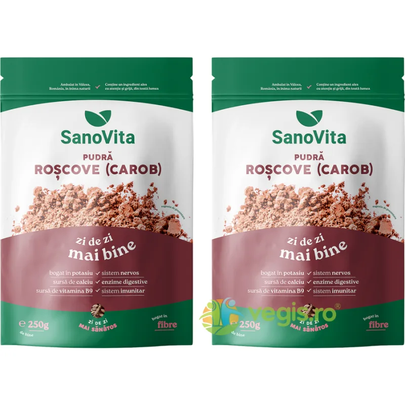 Pachet Pudra de Roscove (Karob) 250g+250g SANOVITA — preț și oferte
