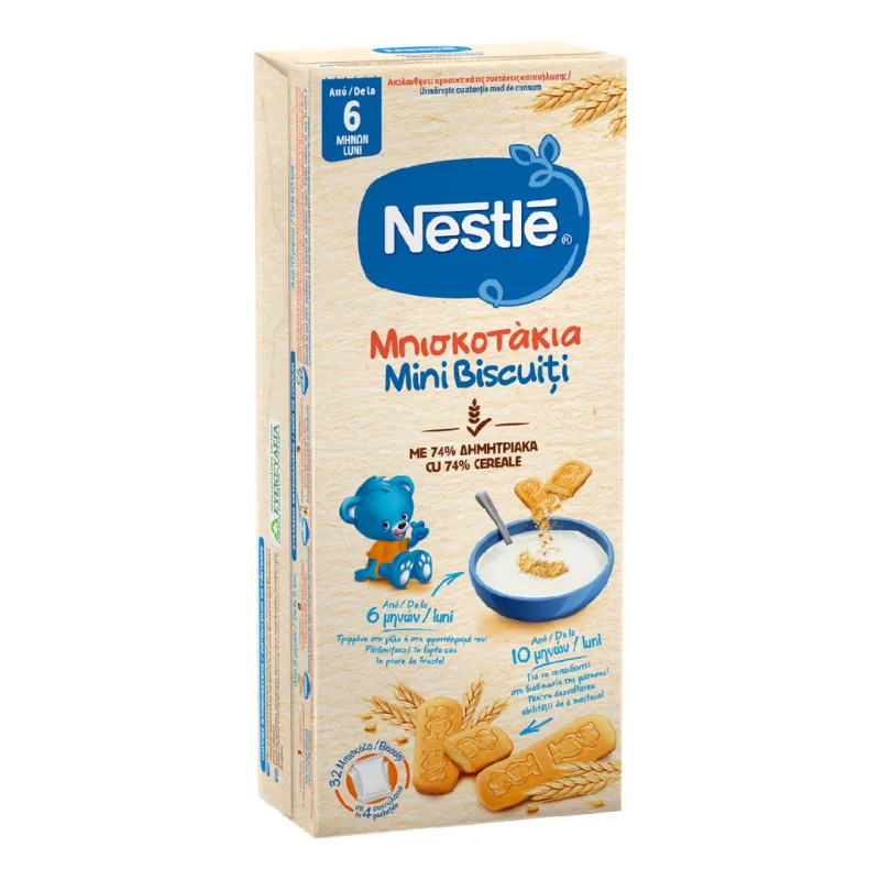 Biscuiti Mini Kinder Biscuit, 6+ luni, 180 g, Nestle — preț și oferte