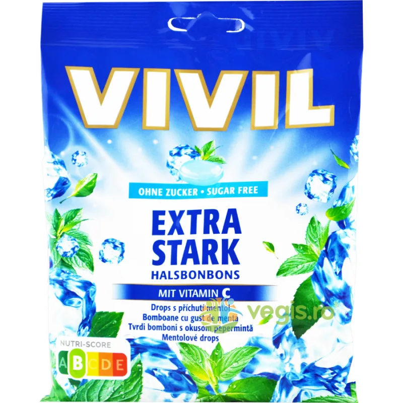 Bomboane cu Gust de Menta si Vitamina C fara Zahar 60g VIVIL — preț și oferte