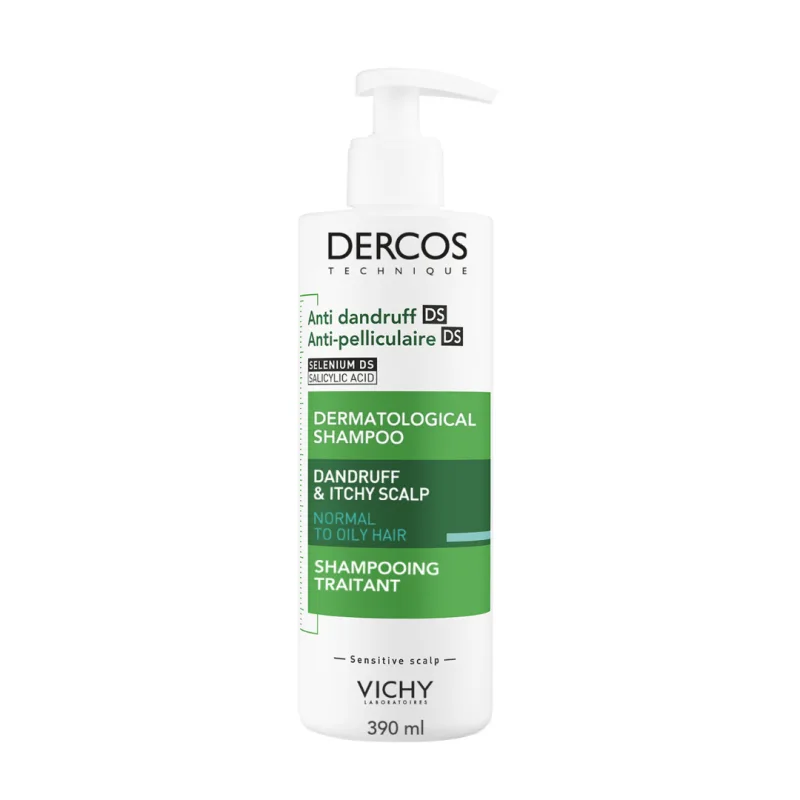 Sampon anti-matreata pentru par normal-gras Dercos, 390 ml, Vichy — preț și oferte