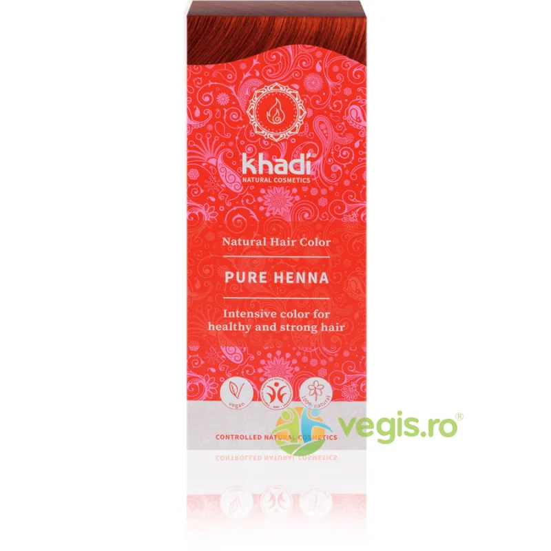 Vopsea de Par Naturala Rosu – Henna Pura 100g Khadi — preț și oferte