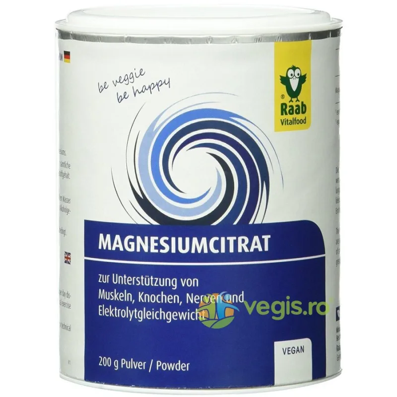 Citrat de Magneziu Pulbere Vegana 200g RAAB — preț și oferte
