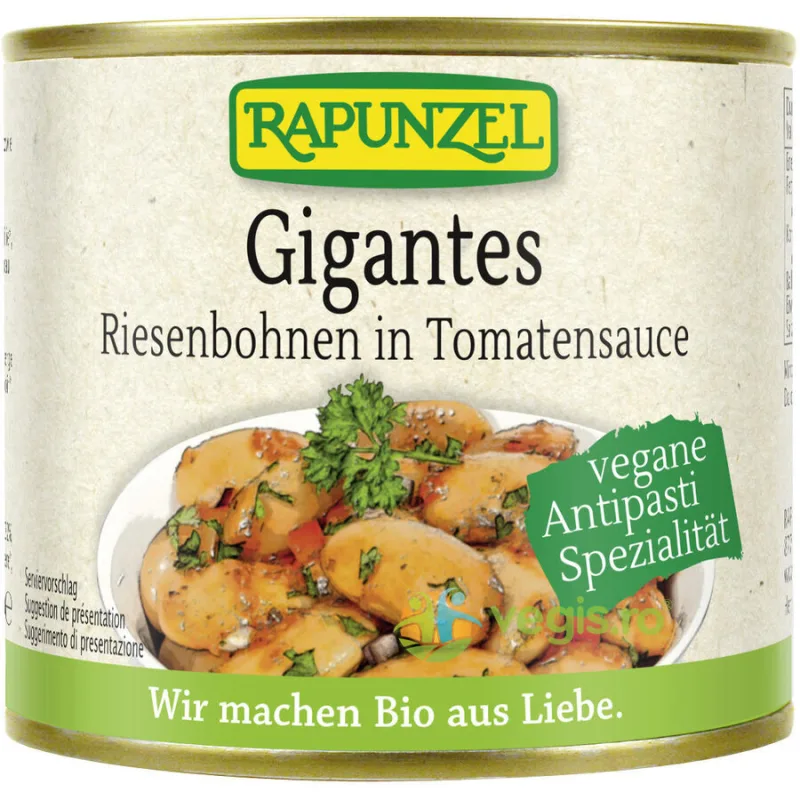 Fasole Gigant in Sos de Rosii Ecologica/Bio 230g Rapunzel — preț și oferte