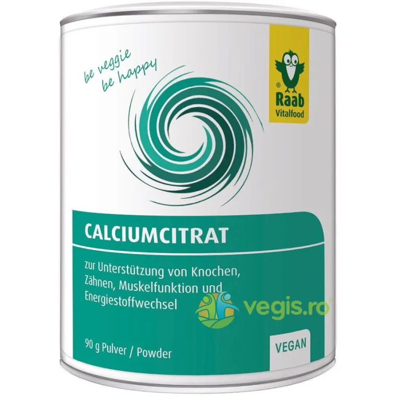 Citrat de Calciu Pulbere Vegana 90g RAAB — preț și oferte