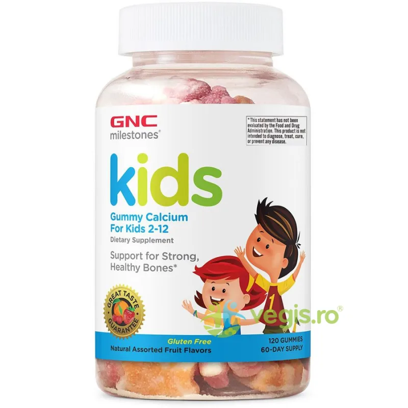 Calciu pentru Copii cu Aroma de Fructe Milestones Kids 120jeleuri GNC — preț și oferte