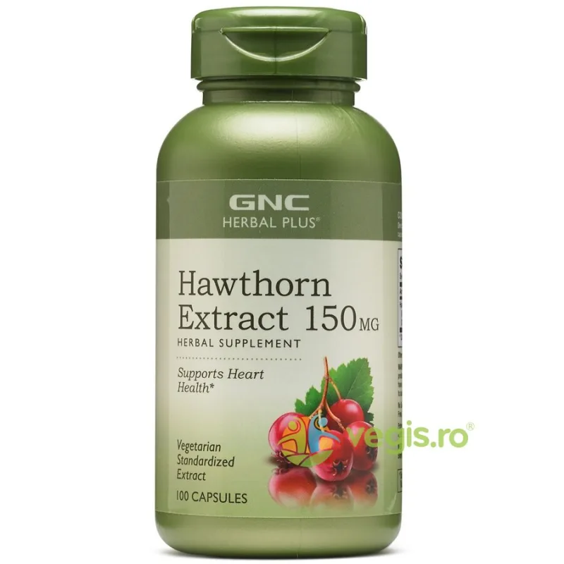 Extract de Paducel (Hawthorn) Herbal Plus 150mg 100cps GNC — preț și oferte