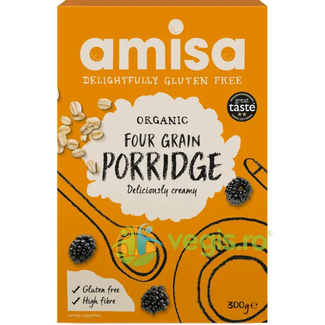 Porridge din 4 Cereale fara Gluten Ecologic/Bio 300g AMISA — preț și oferte