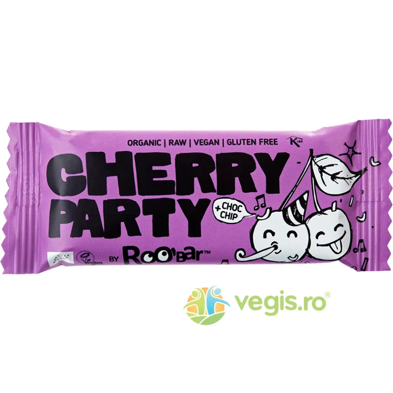 Baton Cherry Party Raw Ecologic/Bio 30g ROOBAR — preț și oferte