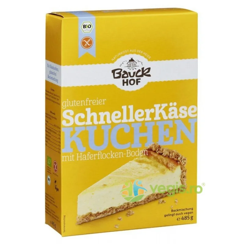 Mix de Faina pentru Prajitura cu Branza fara Gluten Ecologic/Bio 485g BAUCKHOF — preț și oferte