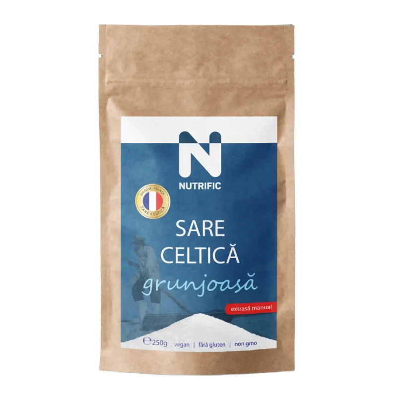 Sare celtica grunjoasa extrasa manual, 250g, Nutrific — preț și oferte