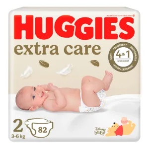Scutece Extra Care Marimea 2, 3-6 kg, 82 bucati, Huggies