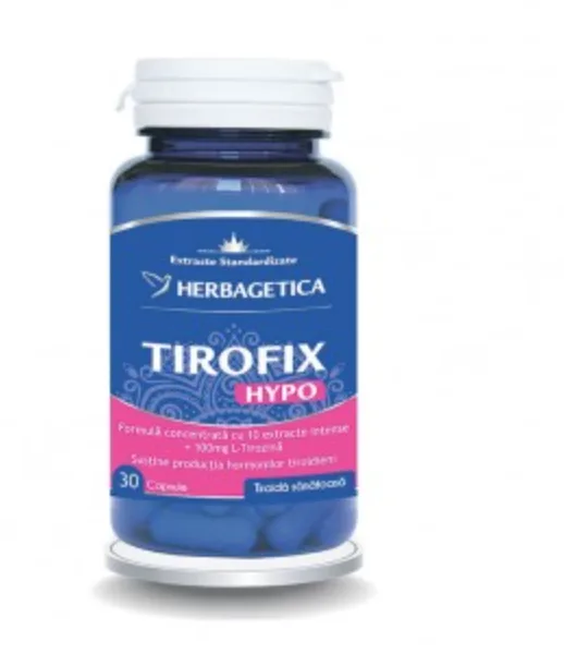 Tirofix Hyper - capsule hipertiroidism - Herbagetica - 60 capsule — preț și oferte