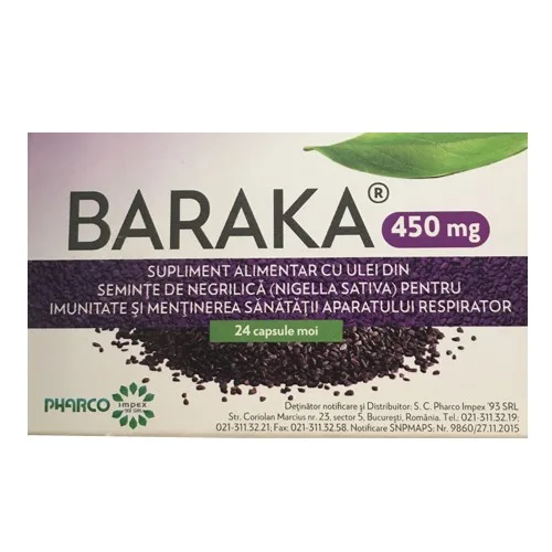 Baraka 450mg 24cpsPharco — preț și oferte