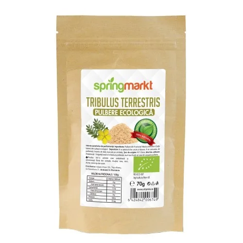 Tribulus Terrestris, pulbere ecologica, 70g, springmarkt — preț și oferte