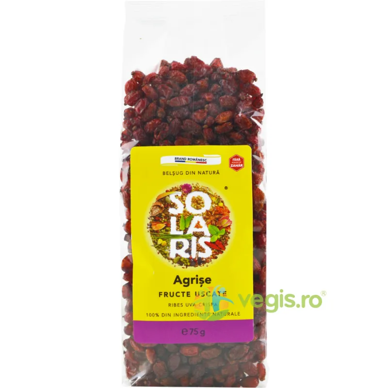 Agrise Fructe Uscate fara Zahar 75g SOLARIS — preț și oferte