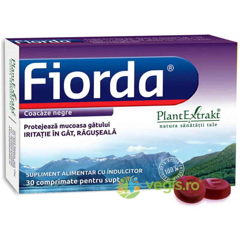 Fiorda cu Aroma de Coacaze Negre 30cpr PLANTEXTRAKT — preț și oferte