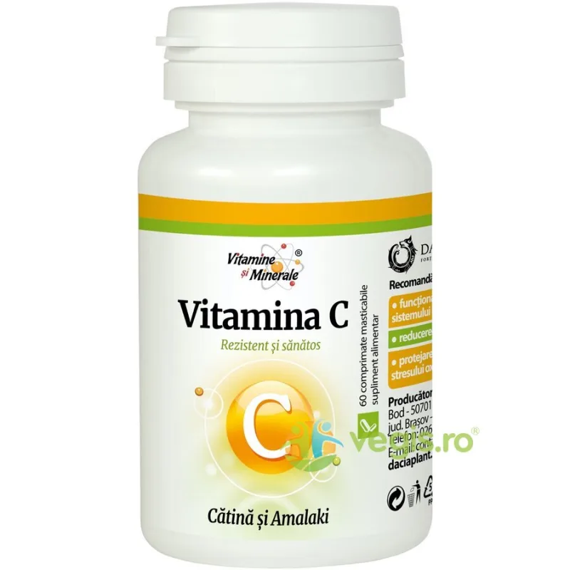 Vitamina C cu Catina si Amalaki 60cpr masticabile DACIA PLANT — preț și oferte