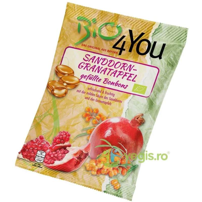 Bomboane cu Catina si Rodie Fara Gluten Ecologice/Bio 75g BIO4YOU — preț și oferte
