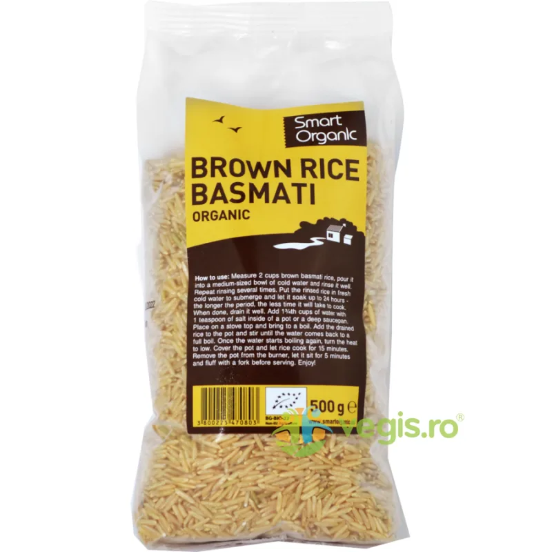 Orez Basmati Brun Ecologic/Bio 500g SMART ORGANIC — preț și oferte