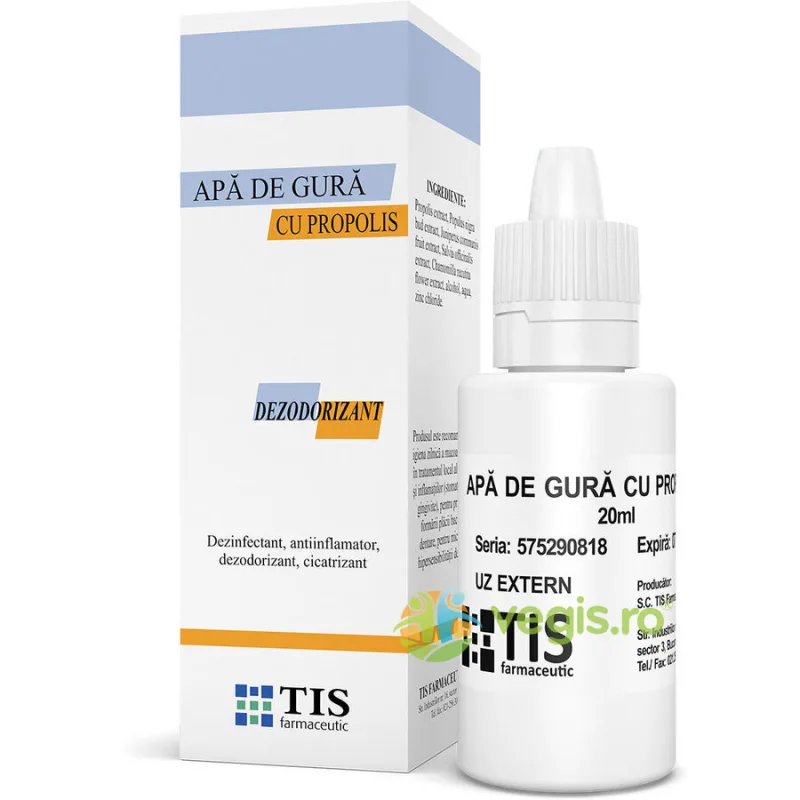 Apa de Gura cu Propolis 20ml TIS FARMACEUTIC — preț și oferte