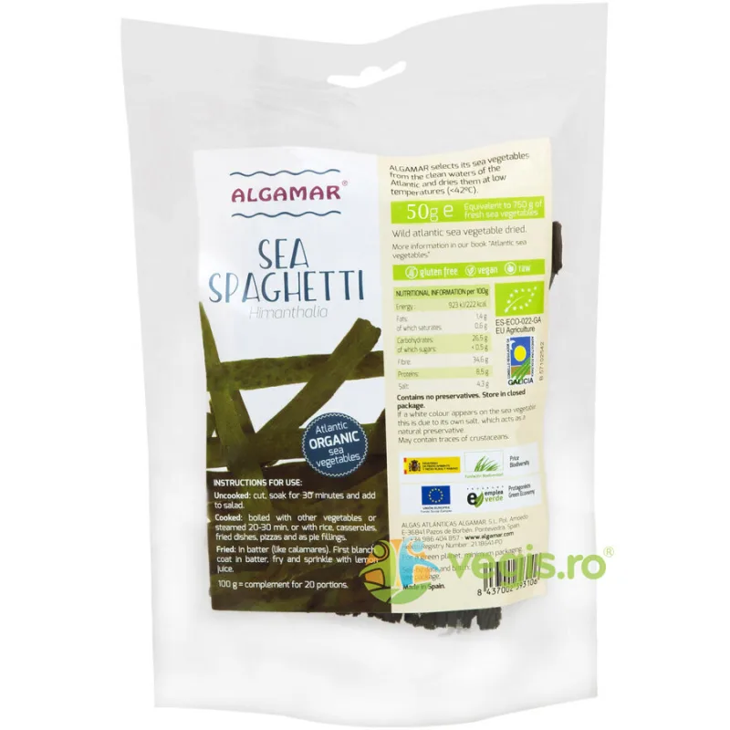 Alge Sea Spaghetti Ecologice/Bio 50g ALGAMAR — preț și oferte