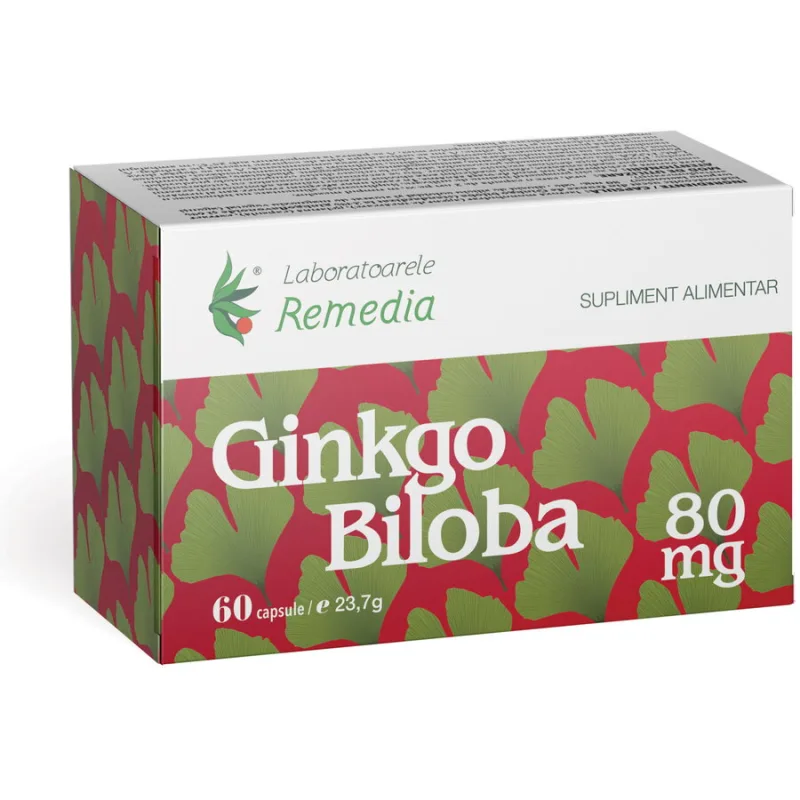 Ginkgo Biloba 80mg 60cps REMEDIA — preț și oferte