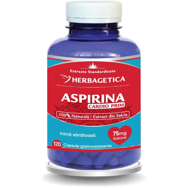 Aspirina Naturala Cardio Prim 120cps HERBAGETICA — preț și oferte