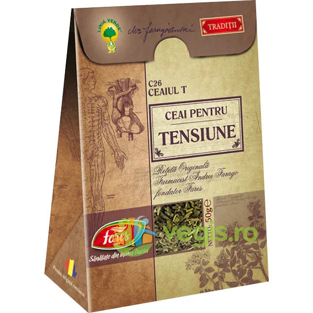 Ceai T pentru Tensiune (C26) 50g FARES — preț și oferte