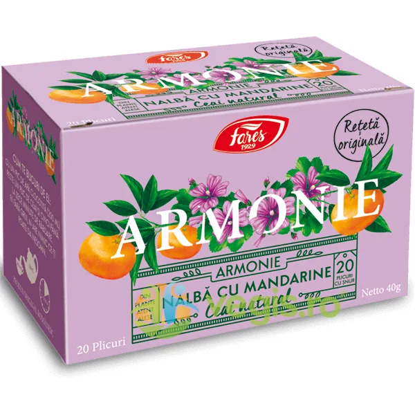 Ceai Armonie cu Nalba si Mandarine 20dz FARES — preț și oferte