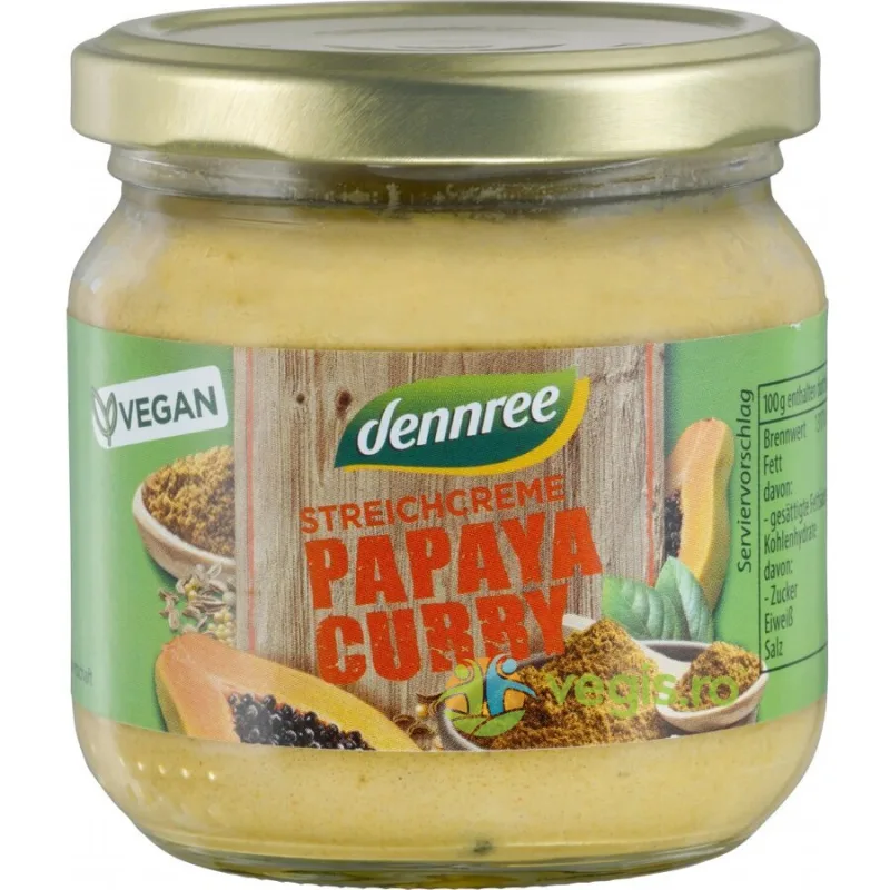 Pate Vegetal cu Papaya si Curry Ecologic/Bio 180g Dennree — preț și oferte