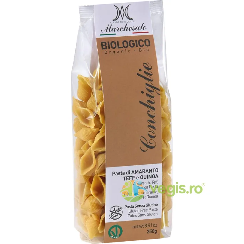 Paste Conchiglie din Amarant, Teff si Quinoa fara Gluten Ecologice/Bio 250g MARCHESATO — preț și oferte
