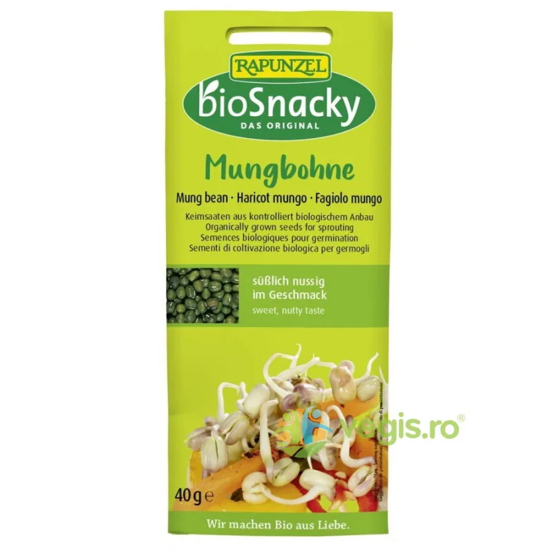 Seminte de Fasole Mung pentru Germinat Ecologice/Bio 40g BIOSNACKY RAPUNZEL — preț și oferte
