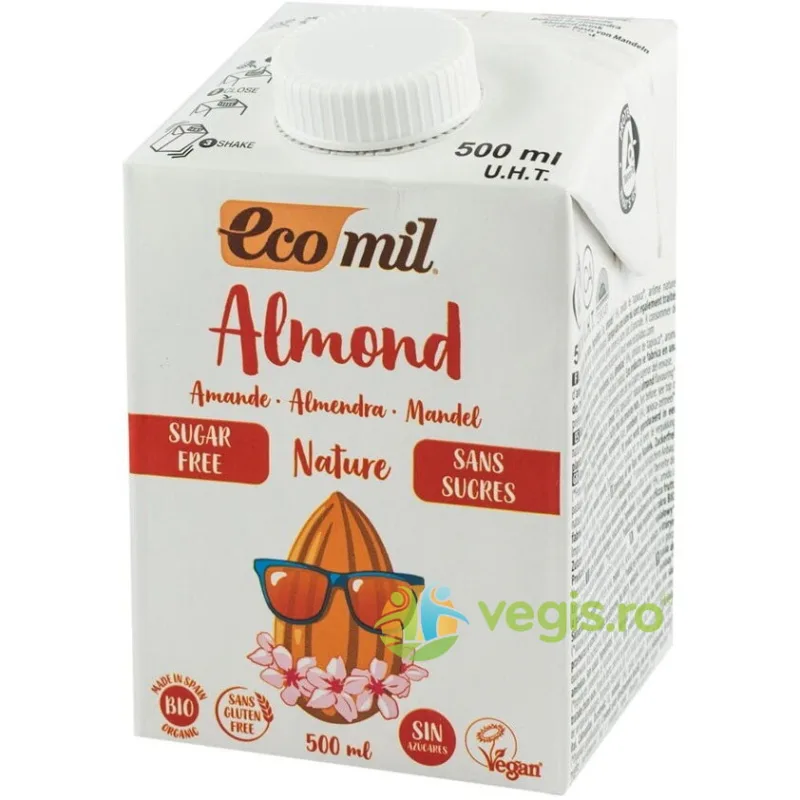 Bautura de Migdale Natur fara Gluten Ecologic/Bio 500ml EcoMil — preț și oferte