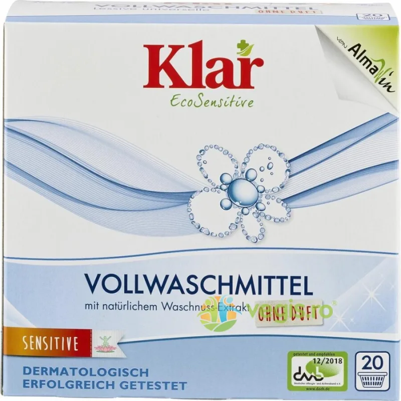 Detergent Sensitive pentru Rufe cu Nuci de Sapun Ecologic/Bio 1.1kg KLAR — preț și oferte